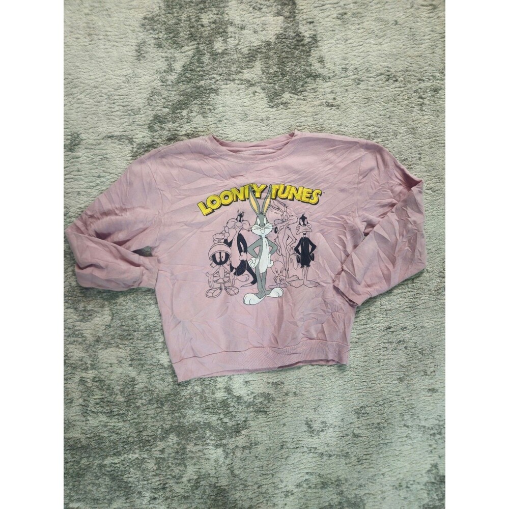 Looney Tunes Sweatshirt Womens XXL Pink Bugs Bunny Long Sleeve Pullover